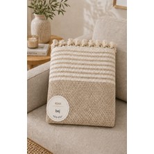 Vivesta Home 180X230 cm Pamuklu Hasır Dokuma Koltuk Örtüsü Kaymaz Şal Örtü Çekyat Kanepe Koruyucu Premium Seri