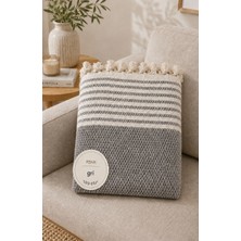 Vivesta Home 180X230 cm Pamuklu Hasır Dokuma Koltuk Örtüsü Kaymaz Şal Örtü Çekyat Kanepe Koruyucu Premium Seri