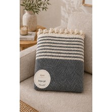 Vivesta Home 180X230 cm Pamuklu Hasır Dokuma Koltuk Örtüsü Kaymaz Şal Örtü Çekyat Kanepe Koruyucu Premium Seri