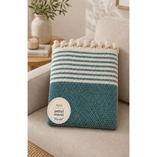 Vivesta Home 180X230 cm Pamuklu Hasır Dokuma Koltuk Örtüsü Kaymaz Şal Örtü Çekyat Kanepe Koruyucu Premium Seri