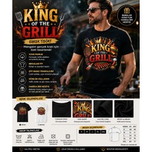 Tişört Kodu King Of The Grill Erkek Regular Fit Tişört – Barbekü Ustası Baba Tasarımı
