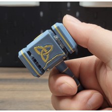 Printona Viking Mitolojisi Thor Çekici Mjolnir 360 Dönebilen Spining Clicker Anahtarlık