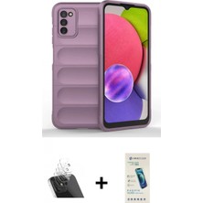 Pileli Store Pilelistore™ Galaxy A03S Kılıf Atlas Koleksiyonu - Şeffaf Pasifik Cam Ekran Koruyucu + Kamera Lens Koruma Cam - Sf