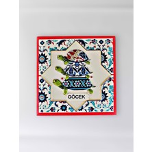 Mundy Göcek Temalı Polyester Kabartmalı Kaplumbağa Desen Magnet  7 x 7 cm – Dekoratif Hediyelik Buzdolabı Süsü  (KOD:1175)