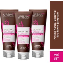 S&R Argan Oil & Keratin Kolay Kırılan Yıpranmış Saçlara Özel Şampuan Set 3X250ML-VEGAN