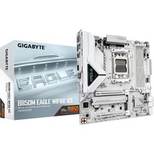 Gigabyte Gıgabyte B850M Eagle Ice WIFI6E Ddr5 HDMI Dp-Typec Pcıe 5.0 Am5 Matx Beyaz