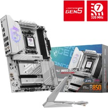 MSI Msı Mpg B850 Edge Tı Wıfı7 Ddr5 HDMI Dp Pcıe 5.0 Am5 Atx Beyaz