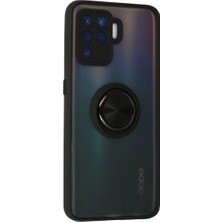Colezium Reno 5 Lite Kılıf Montreal Yüzüklü  Kapak - Siyah