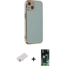Marsilyan™- iPhone 13 Kılıf Yankı Serisi - Şeffaf 360 Full Body Arka Koruyucu + Renkli Kamera Lens Koruma Cam - Tu