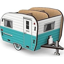 Uravas Store Genuine Fred Happy Camper Vintage Camper Kalemlik, Beyaz ve Mavi (5242680)