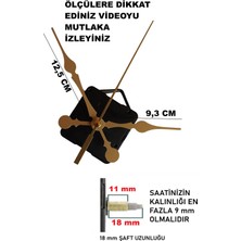 Cnr Shop Duvar Saati Mekanizması, 18 mm Şaft Sessiz Çalışır Akar Saat Makinesi Akrep-Yelkovan-Saniye-(Askılı)
