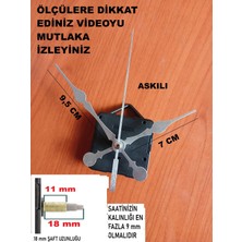 Cnr Shop Saat Mekanizması 18 mm Şaft Boyu Sessiz Çalışır Saat Mekanizması Akrep-Yelkovan-Saniye-(Askılı)