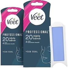 Uravas Store Veet Professional Hassas Ciltler Için Yüz Ağda Bandı, 40'lı (20 x 2)