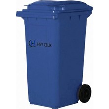 240 Litre Mavi Plastik Çöp Konteyneri | Tekerlekli Atık Konteyneri | Hey Çelik (PK-095)