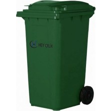 240 Litre Yeşil Plastik Çöp Konteyneri | Tekerlekli Atık Konteyneri | Hey Çelik (PK-095)
