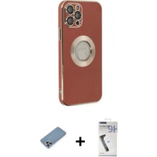 Pileli Store Pilelistore™ iPhone 12 Pro Kılıf Iz Form Serisi - Şeffaf Uv Polymer Nano Ekran Koruyucu + Shine Kamera Lens Koruma Cam - Gı