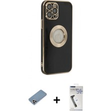 Pileli Store Pilelistore™ iPhone 12 Pro Kılıf Iz Form Serisi - Şeffaf Uv Polymer Nano Ekran Koruyucu + Shine Kamera Lens Koruma Cam - Gı