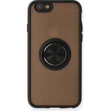 Artcrelier iPhone 6 Kılıf Montreal Yüzüklü Silikon Kapak - Siyah