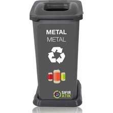 70 Lt Gri Plastik Sıfır Atık Kutusu | Geri Dönüşüm Kutusu | Hey Çelik (Sk-70)