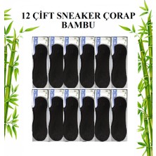 Abani Classic Erkek Bambu Sneaker Çorap Dikişsiz Hafif ve Kaydırmaz Konfor 12 Çift