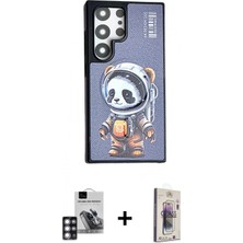 Marsilyan™- Galaxy S24 Ultra Kılıf Siluet Modern Özel Seri - Siyah Bilvis 3D Cam Ekran Koruyucu + Pvd Metal Kamera Lens - Pe