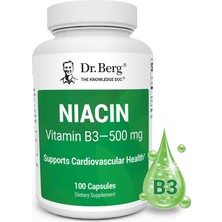 Dr. Berg Highly-Potent Niacin Flush Tolerance 500 Mg Vitamin B3 For Heart Brain & Energy Support – 100 Caps
