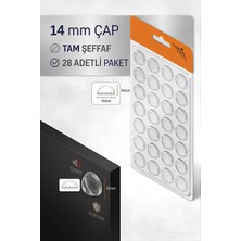 mobilyap 14 mm Şeffaf Silikon Kaydırmaz Cam Masa Altlığı & Ses Stoperi Kendınden Yapışkanlı Zemın Koruyucu