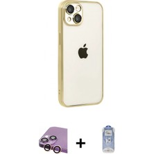 Marsilyan™- iPhone 15 Kılıf Vadi Minimal - Siyah Joko Magic 5d Cam + Raze Metal Kamera Lens - Pe