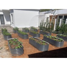 43CM Yüksekliğinde Modüler Metal Yükseltilmiş Bahçe Yatağı Seti [garden Bed Kit] Antrasit [6 Farklı Kurulum Olanağına Sahip]