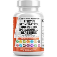 Clean Nutraceuticals Fisetin Quercetin Resveratrol Spermidine - Longevity With Nad Berberine Apigenin Anti Aging Cellular Health Support Caps 60