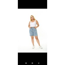 Aida Fashion Denim Şort Likralı Buyuk Beden .