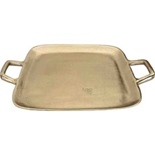Porland Sono Altın Rengi Dekoratif Tepsi 38X29 cm