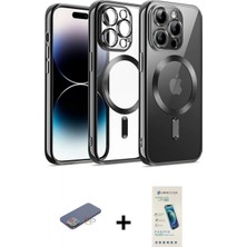 Marsilyan™- iPhone 13 Pro Max Kılıf Nova Işık Özel Seri - Şeffaf Pasifik Cam Ekran Koruyucu + Renkli Kamera Lens Koruma Cam - Mı