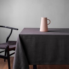 Gauze Fabric Design Safir Kadife Dokulu Antrasit Masa Örtüsü