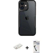 Marsilyan™- iPhone 11 Kılıf Akış Çizgi Koleksiyonu - Şeffaf Uv Polymer Nano Ekran Koruyucu + Sarı Renkli Kamera Lens Koruma Cam