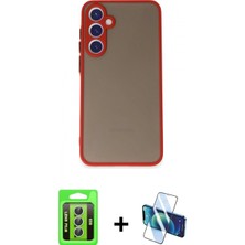 Pileli Store Pilelistore™ Galaxy S23 Kılıf Ahenk Çizgi Serisi - Siyah 3D Antistatik Cam Ekran Koruyucu + Raze Metal Kamera Lens - Gs