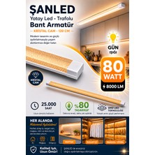 ŞANLED 80W 120 cm Kristal Yatay LED Bant Armatür-Trafolu Gün Işığı -1-2-4-8-10-20-40-50-80-100 Adettir