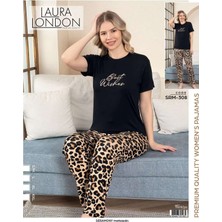Laura London 308  Ring Viskon Kısa Kollu Bayan Pijama Takım