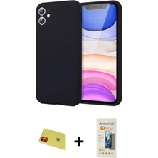 Pileli Store Pilelistore™ iPhone 11 Kılıf Kozmos Yansıma Özel Seri - Siyah 6d Mat Seramik Hayalet Nano Ekran Koruyucu + Rainbow Kamera Lens Koruma Cam - Kı