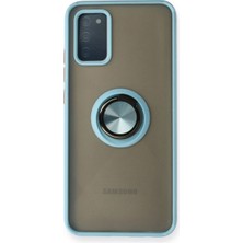 Mudanis Samsung Galaxy A02S Kılıf Montreal Yüzüklü Silikon Kapak - Buz Mavi