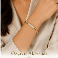 Özçivit Aksesuar Zirkontaşlı Çelik Bileklik