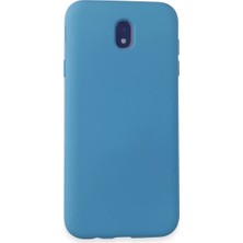 SDT Newface Samsung Galaxy J7 Pro / J730 Kılıf Nano Içi Kadife Silikon - Mavi
