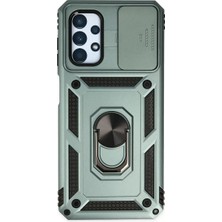 SDT Newface Samsung Galaxy A33 5g Kılıf Pars Lens Yüzüklü Silikon - Yeşil