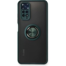 SDT Newface Xiaomi Redmi Note 11 Kılıf Montreal Yüzüklü Silikon Kapak - Yeşil