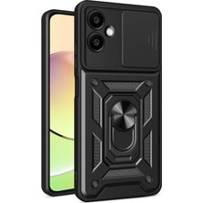 SDT Newface Samsung Galaxy A06 Kılıf Pars Lens Yüzüklü Silikon - Siyah