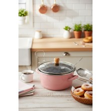 Bambum Kızartma Tenceresi Seker Pembe 22 cm