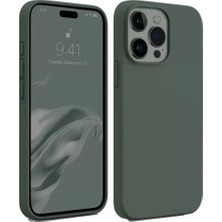 SDT Newface Apple iPhone 15 Pro Kılıf First Silikon - Koyu Yeşil