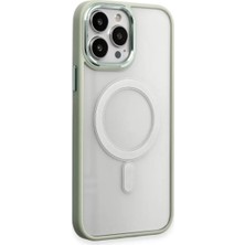 SDT Newface Apple iPhone 15 Pro Kılıf Room Magneticsafe Silikon - Su Yeşili