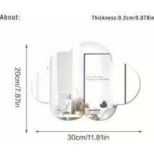 SDT 30X20 cm Bulut Formlu Kırılmaz Pleksi Duvar Aynası - Çocuk Odası Güvenli Ayna