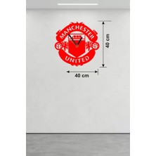 SDT Manchester United Logolu Ahşap Duvar Saati - 40X40 cm Taraftar Hediyesi